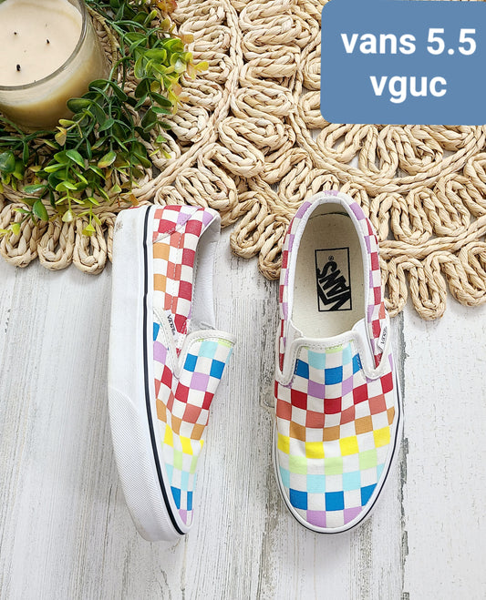 rainbow checkered vans