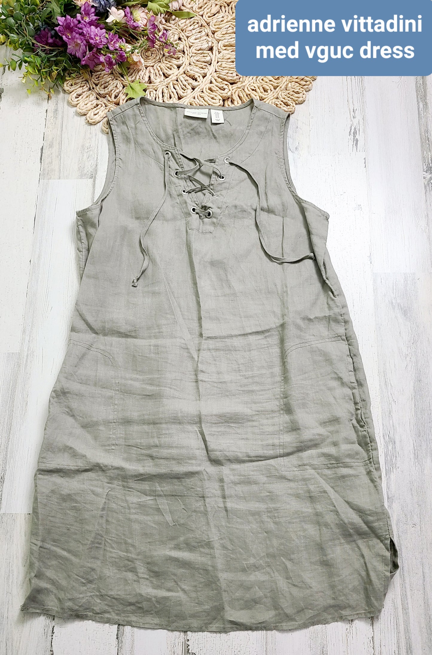 adrienne vittadini sage green dress