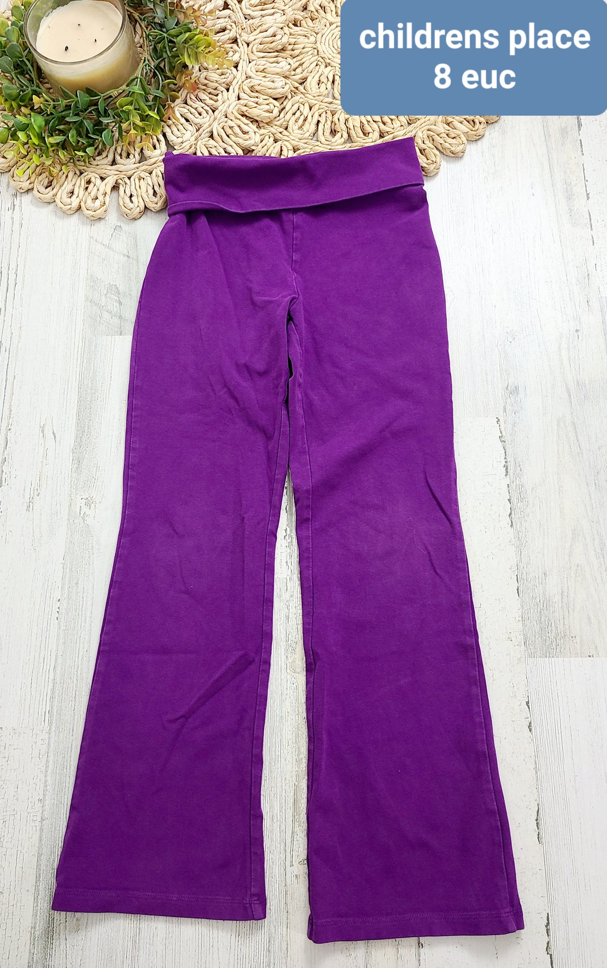 purple foldover waistband flare legging childrens place