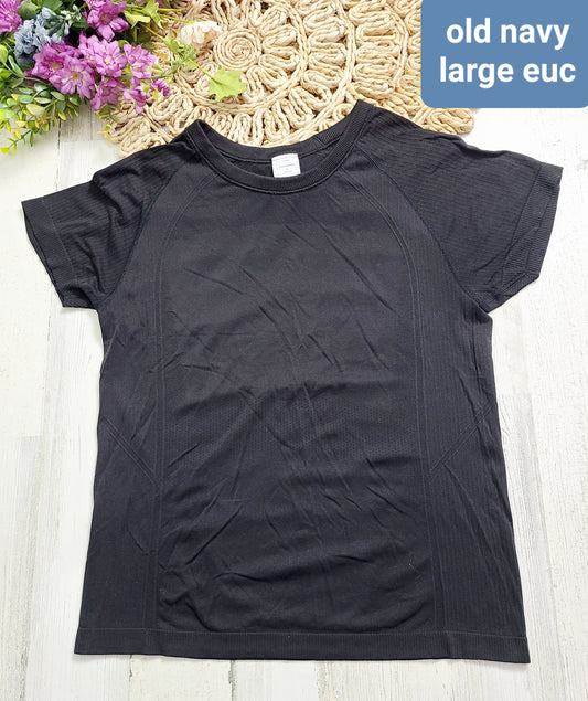 old navy fitted active black tee