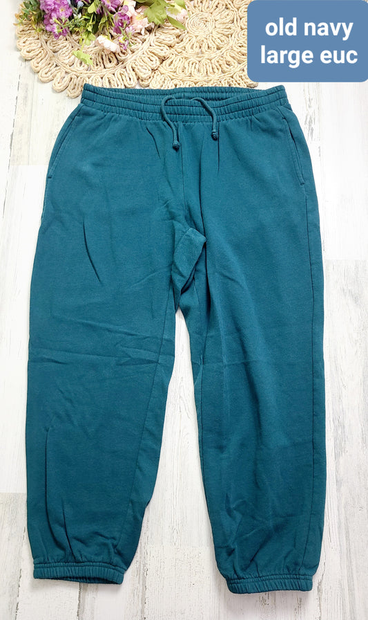 teal sweatpants old navy
