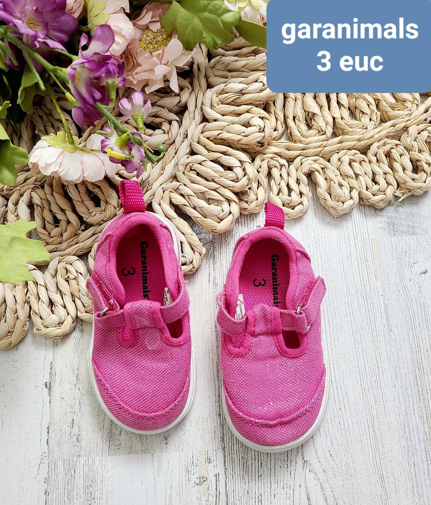 pink velcro shoes garanimals