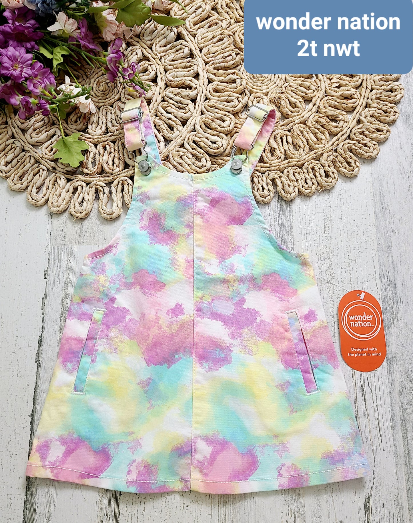 new tie dye overall skirt