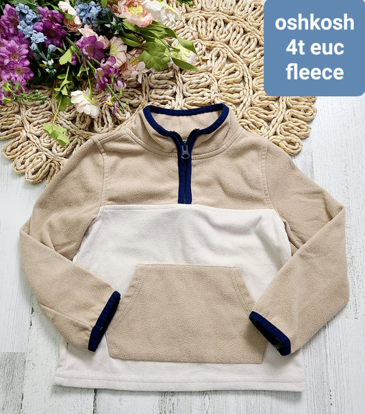 tan ivory oshkosh fleece quarter zip