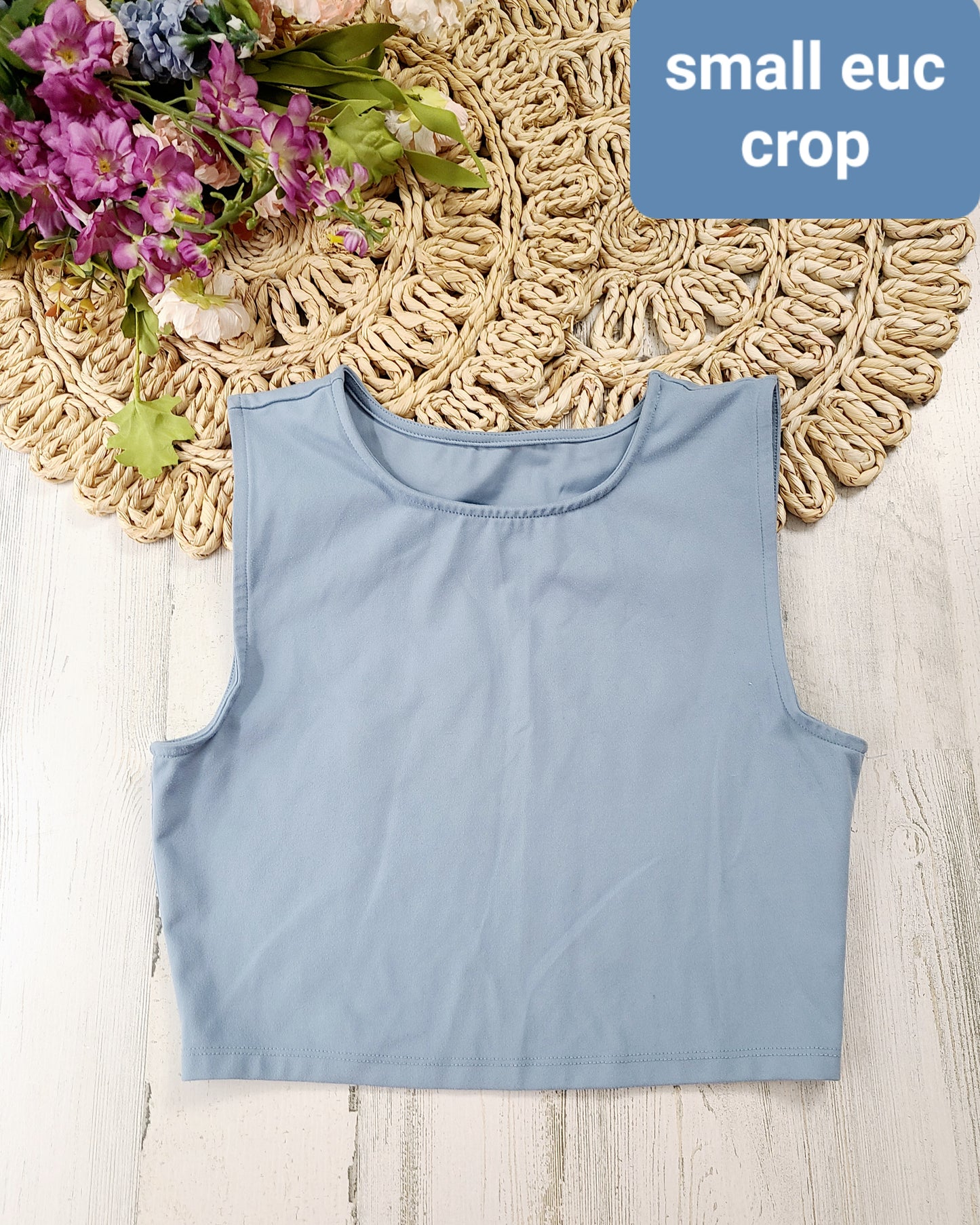 baby blue crop tank