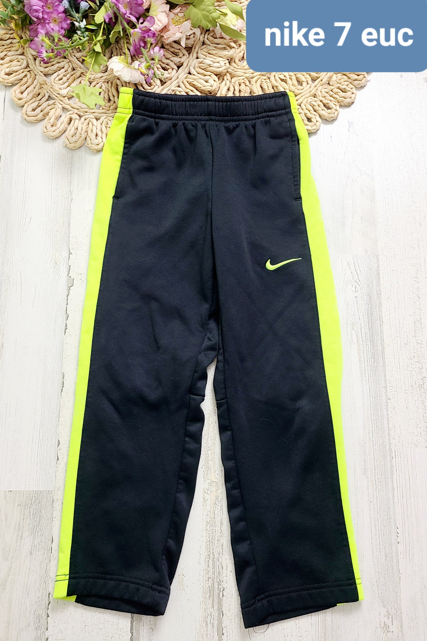 black pants with yellow sides 7y