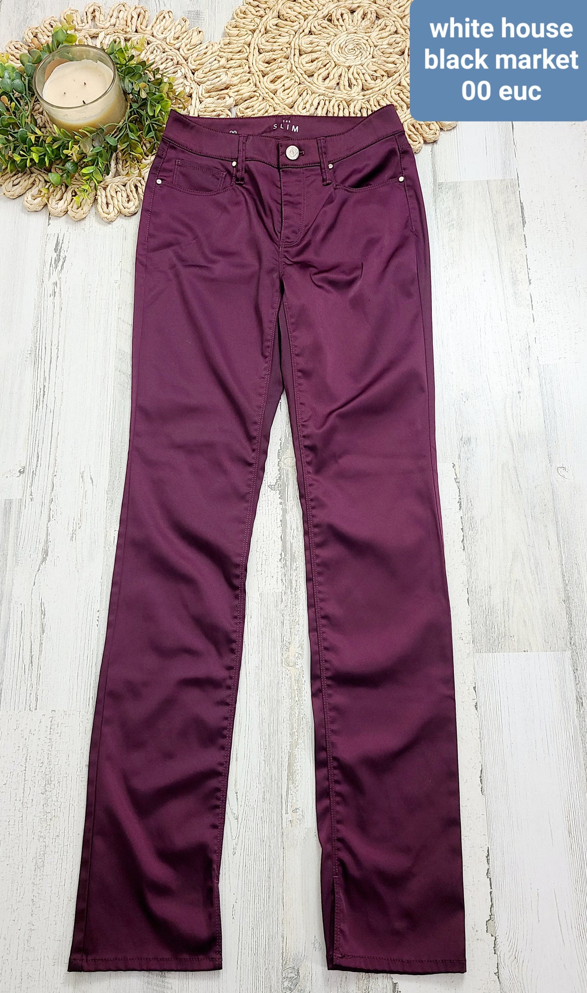 burgundy white house black market pants