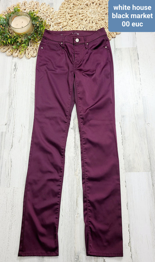 burgundy white house black market pants