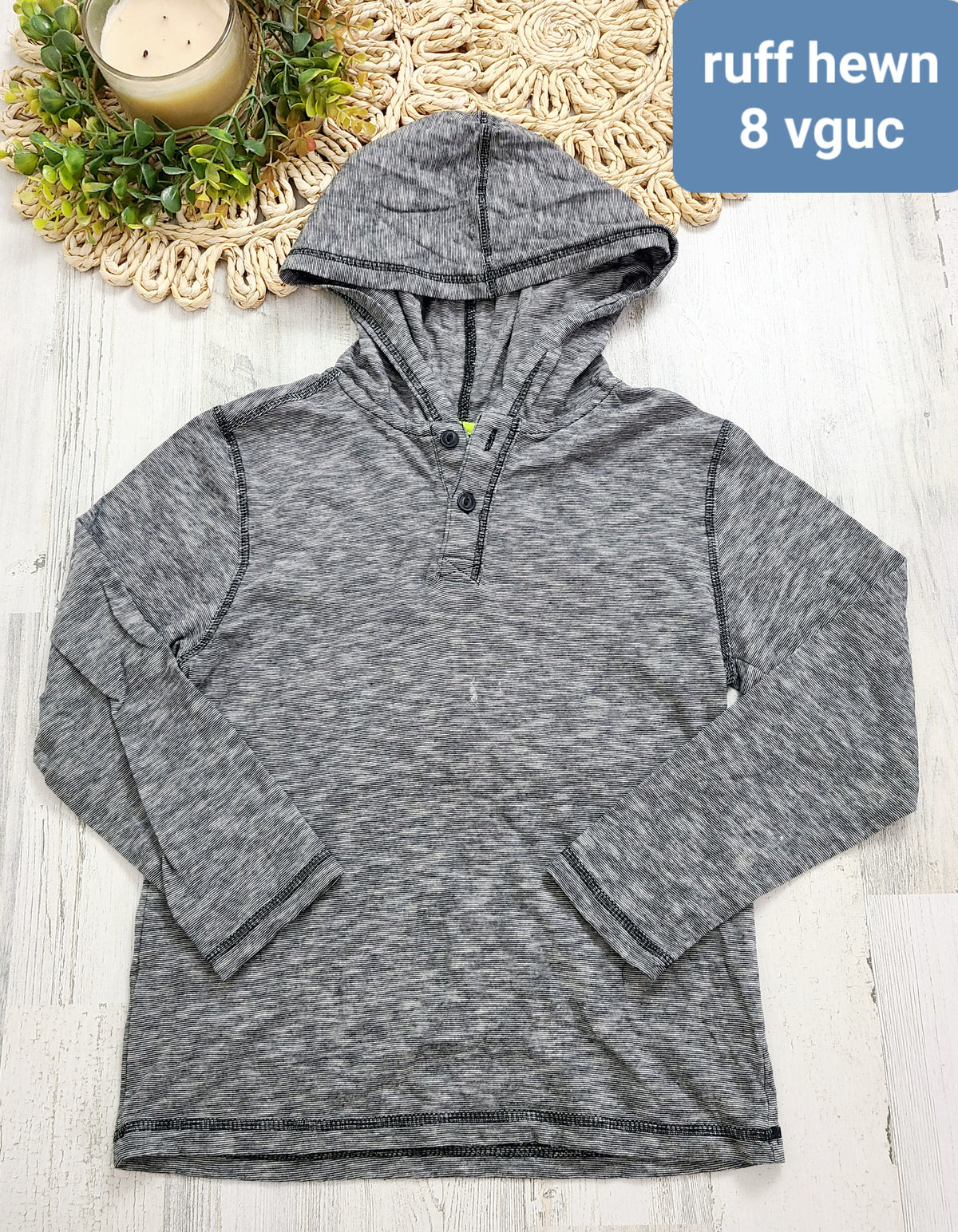 heather gray hood long sleeve