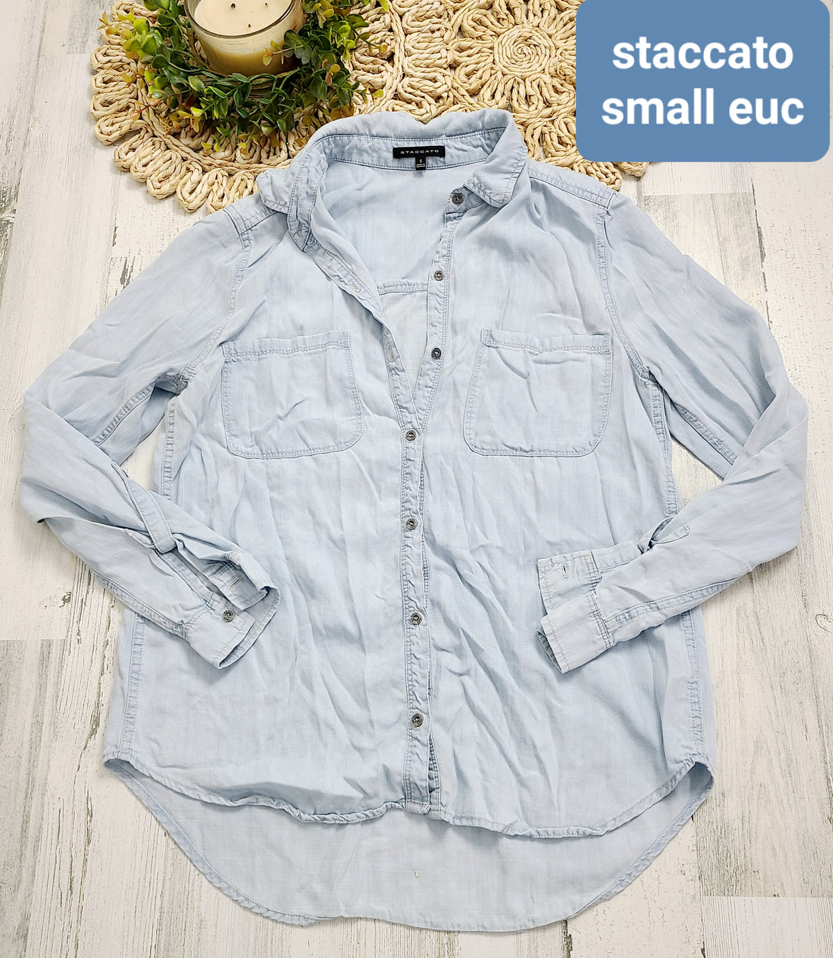 staccato chambray top small