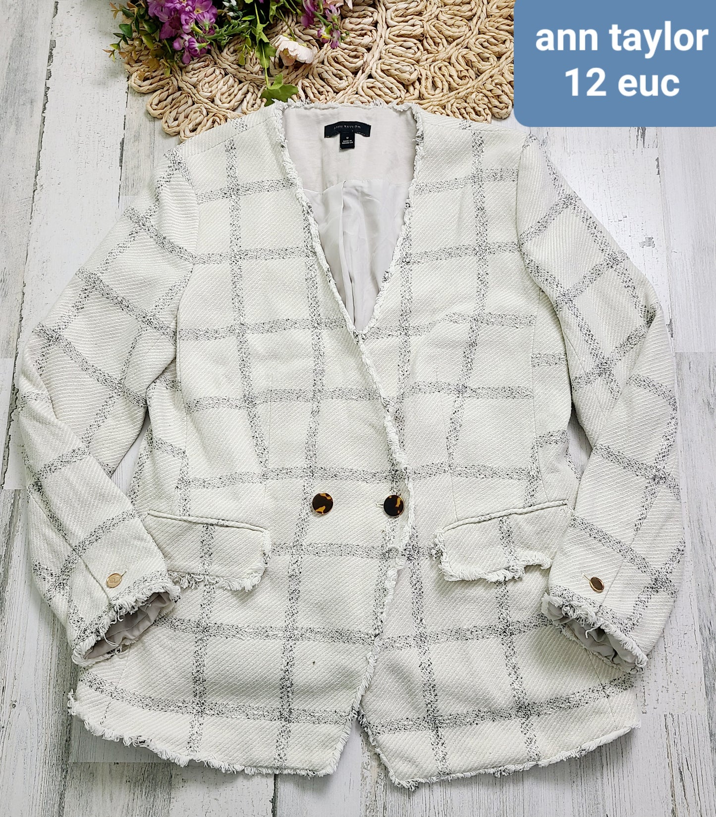 checkered blazer ann taylor