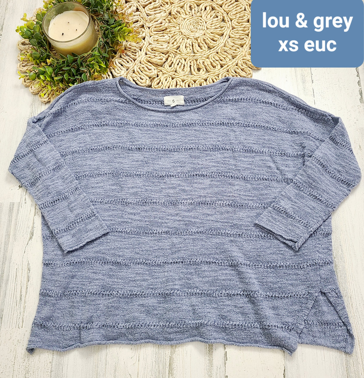 lou&grey 3/4 sleeve blue top