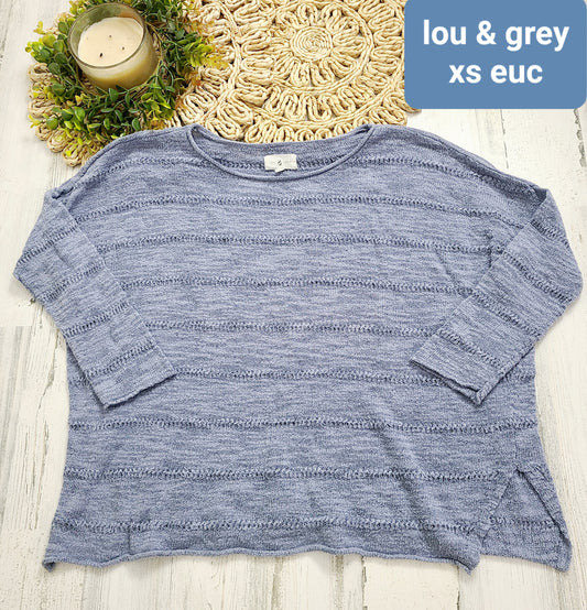 lou&grey 3/4 sleeve blue top