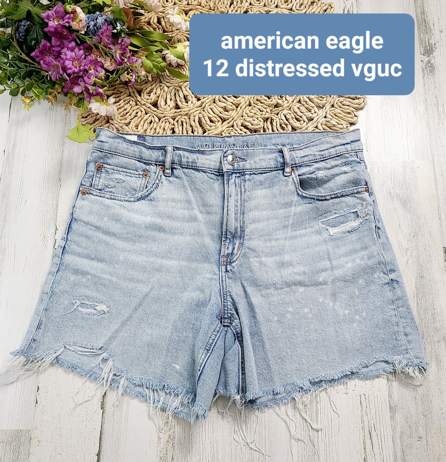 american eagle bleached jean shorts