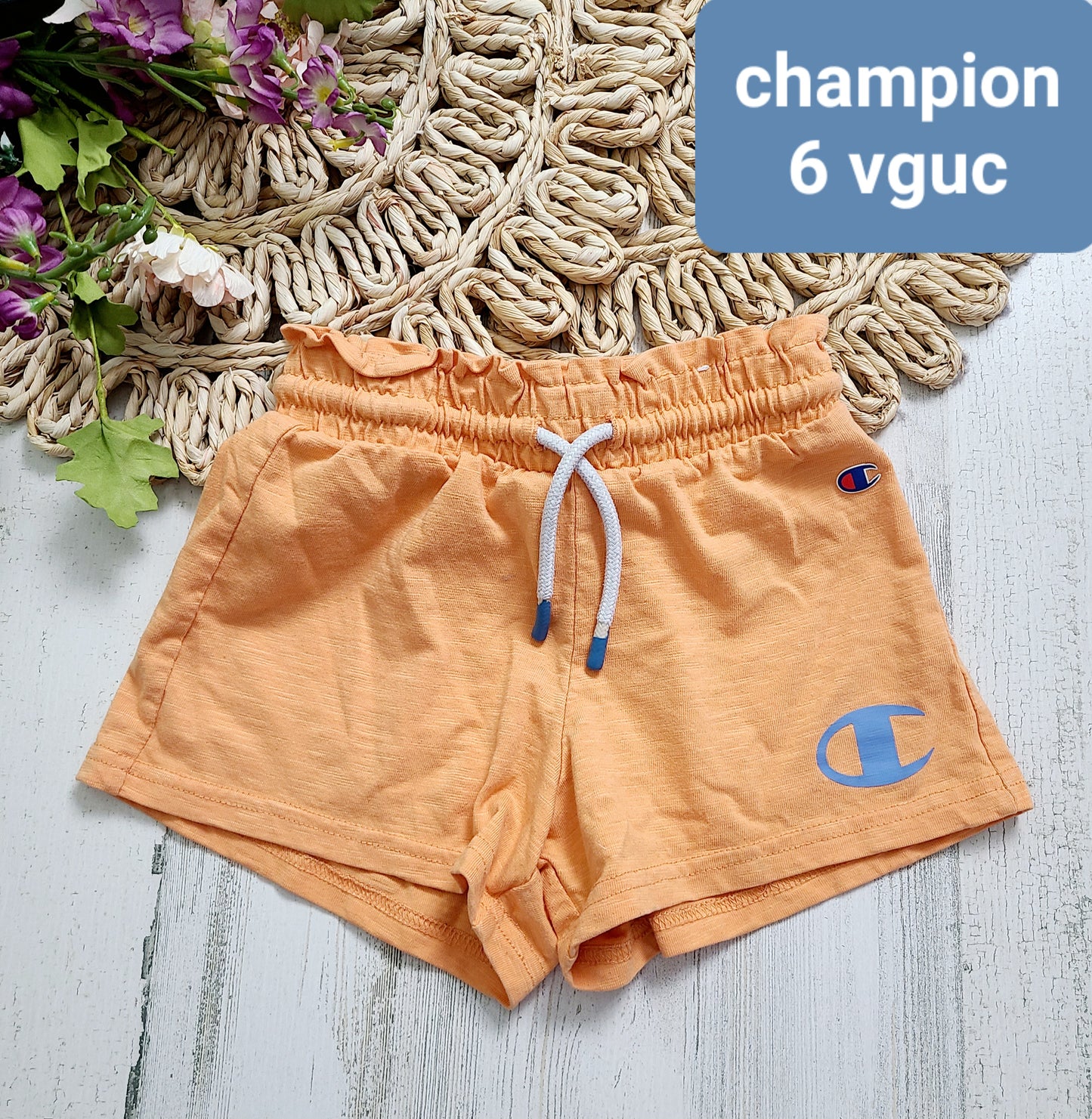 orange champion girls shorts 6y