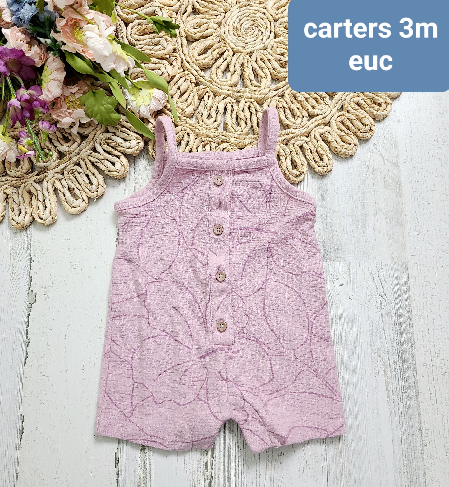 light purple romper button down