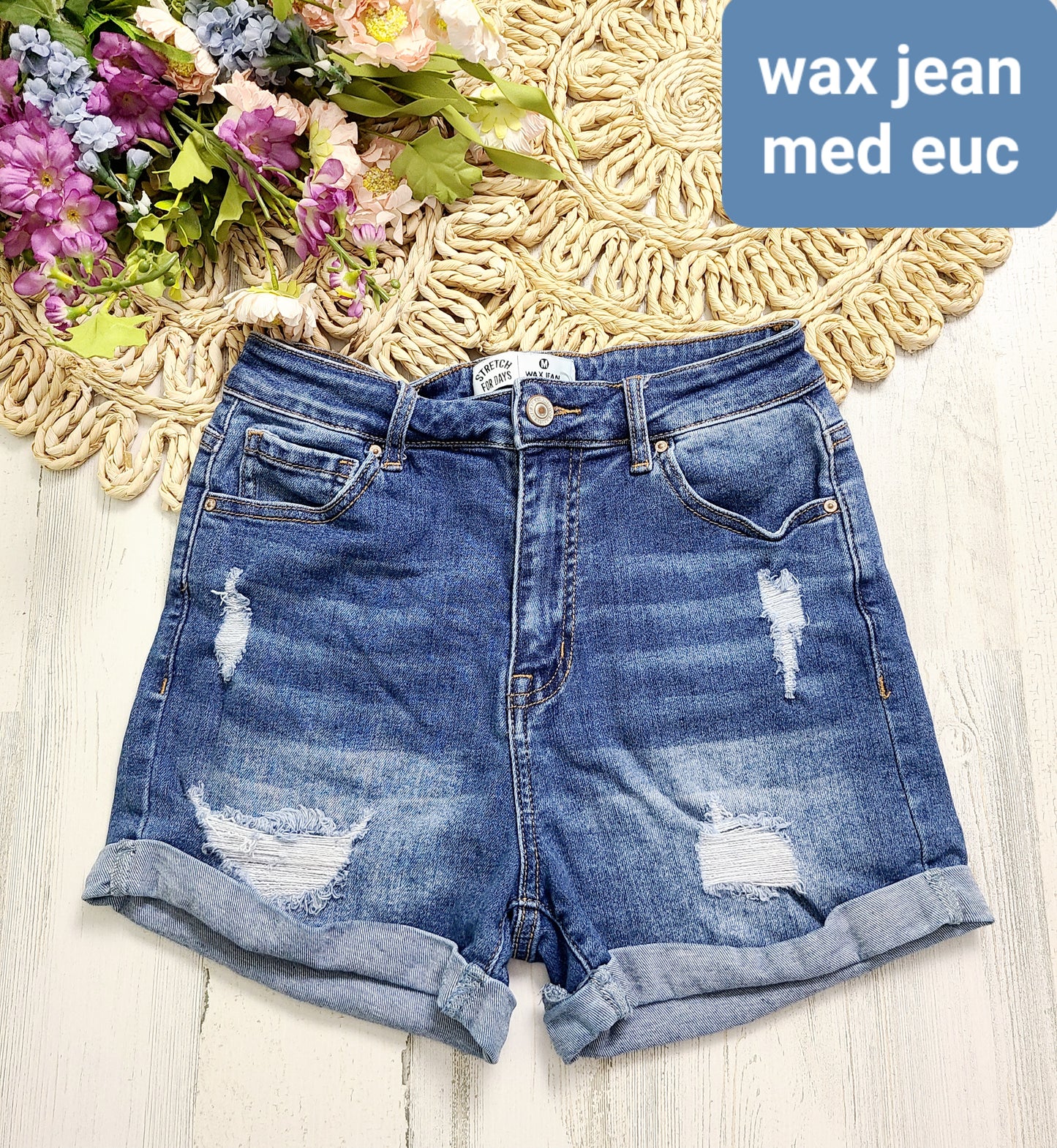 wax jeans cuff shorts medium