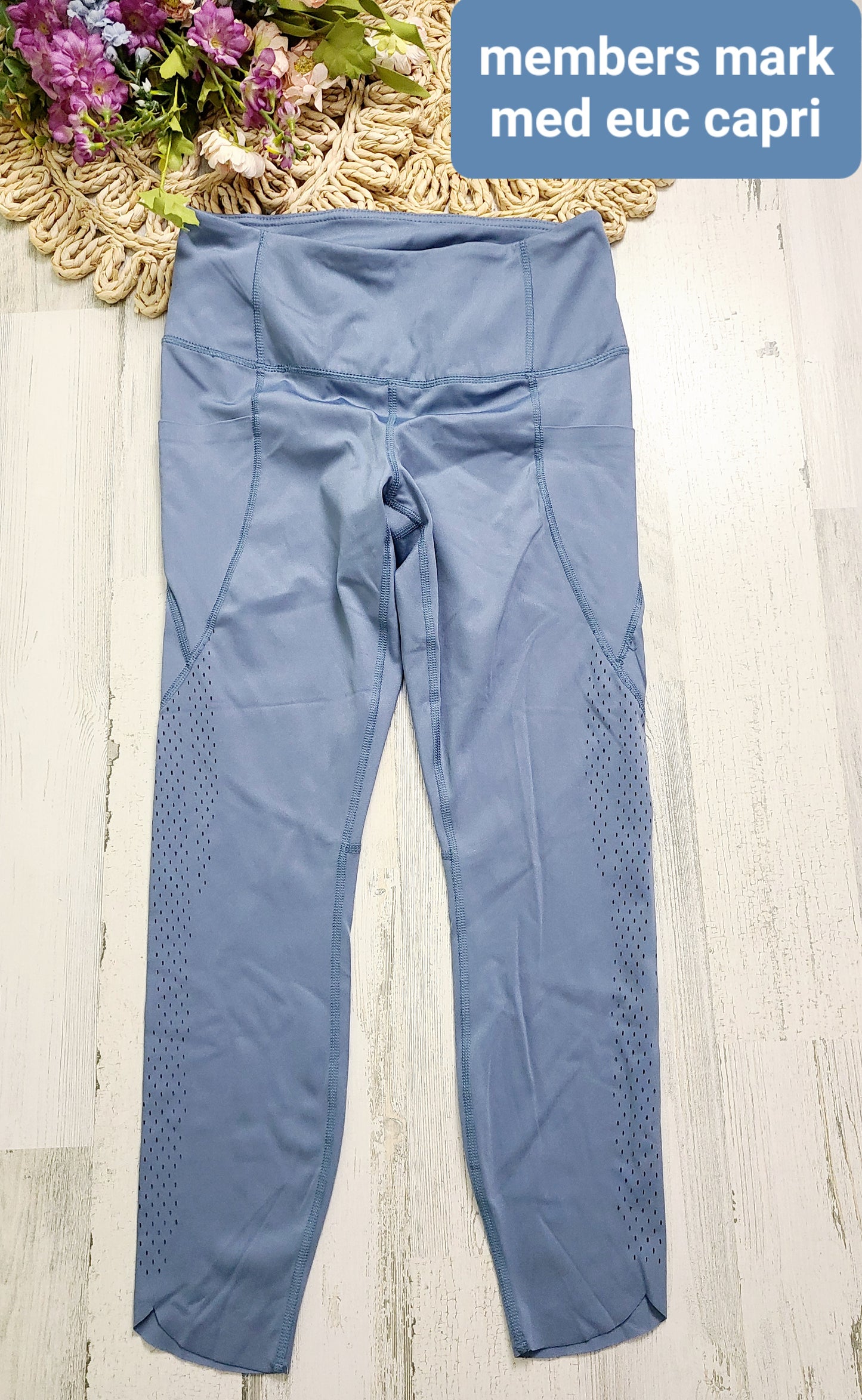 light blue members mark capris