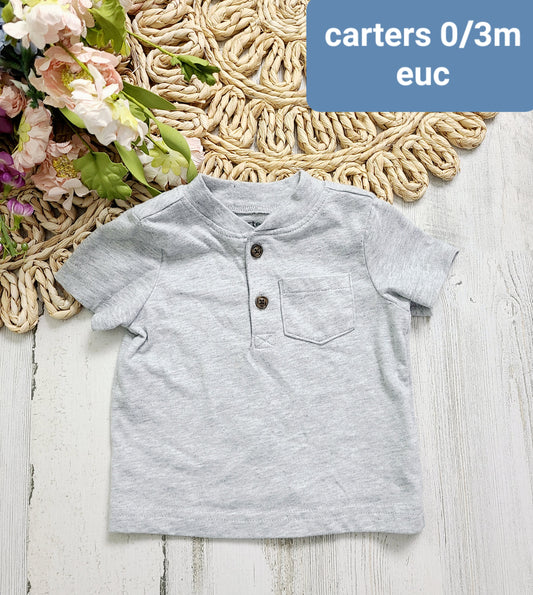 carters gray henley tee