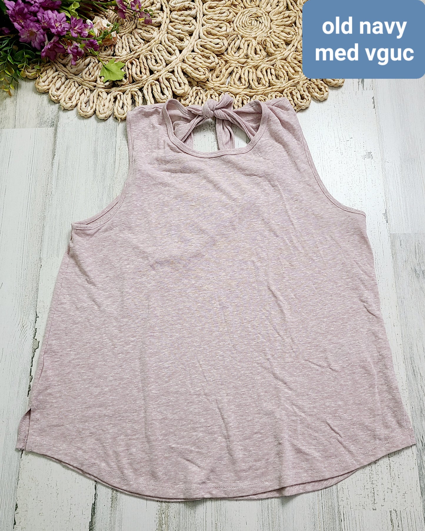 old navy pink tie back tank
