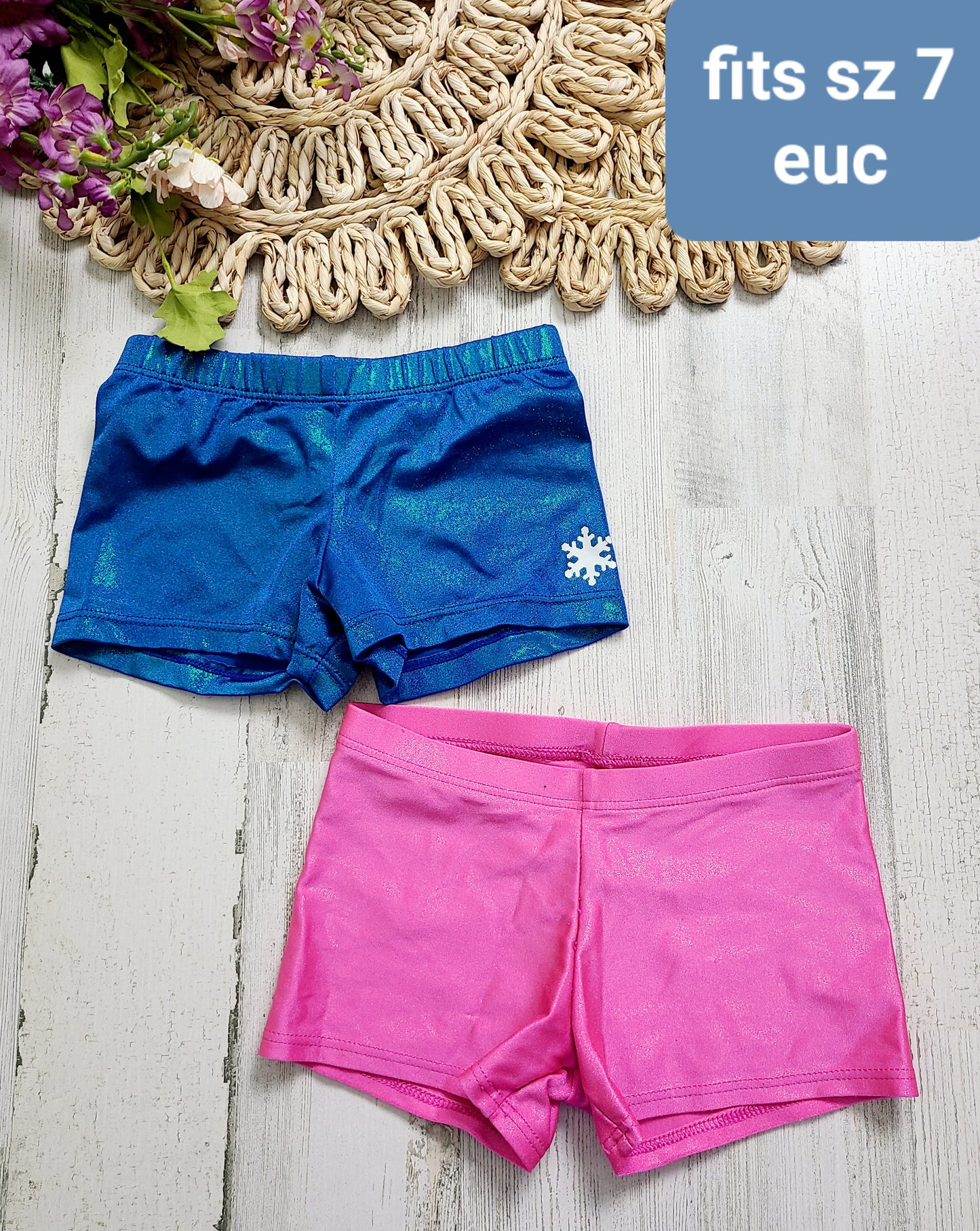 7y blue pink shorts
