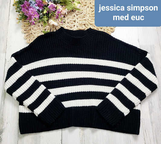 black and white sweater jessica simpson