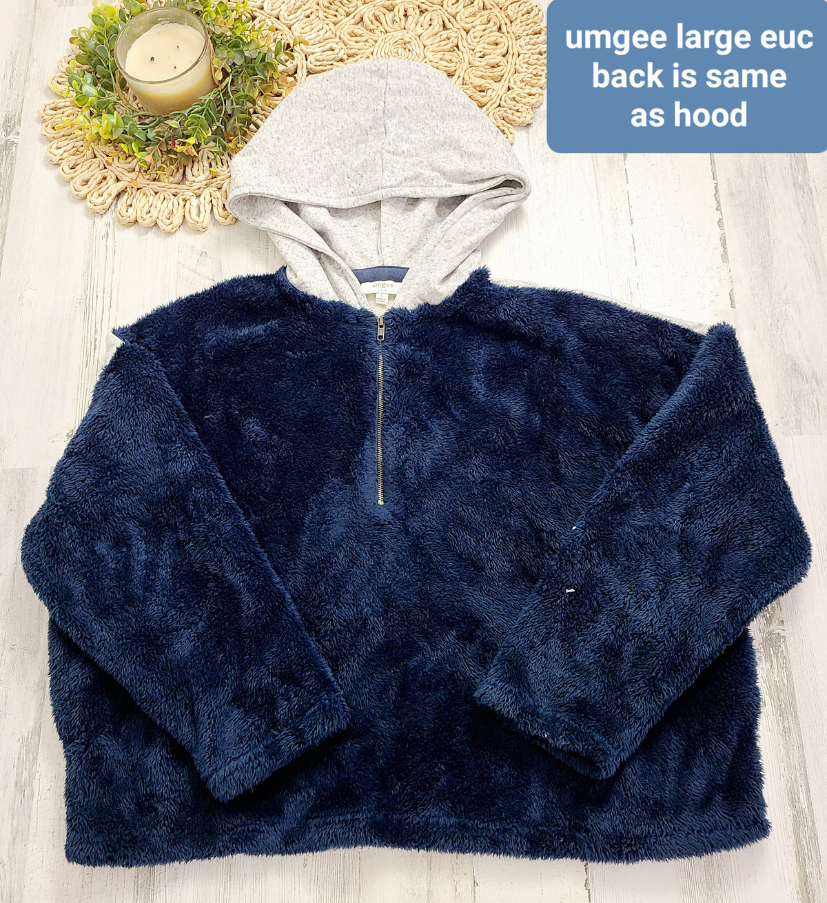 blue fleece ivory back umgee