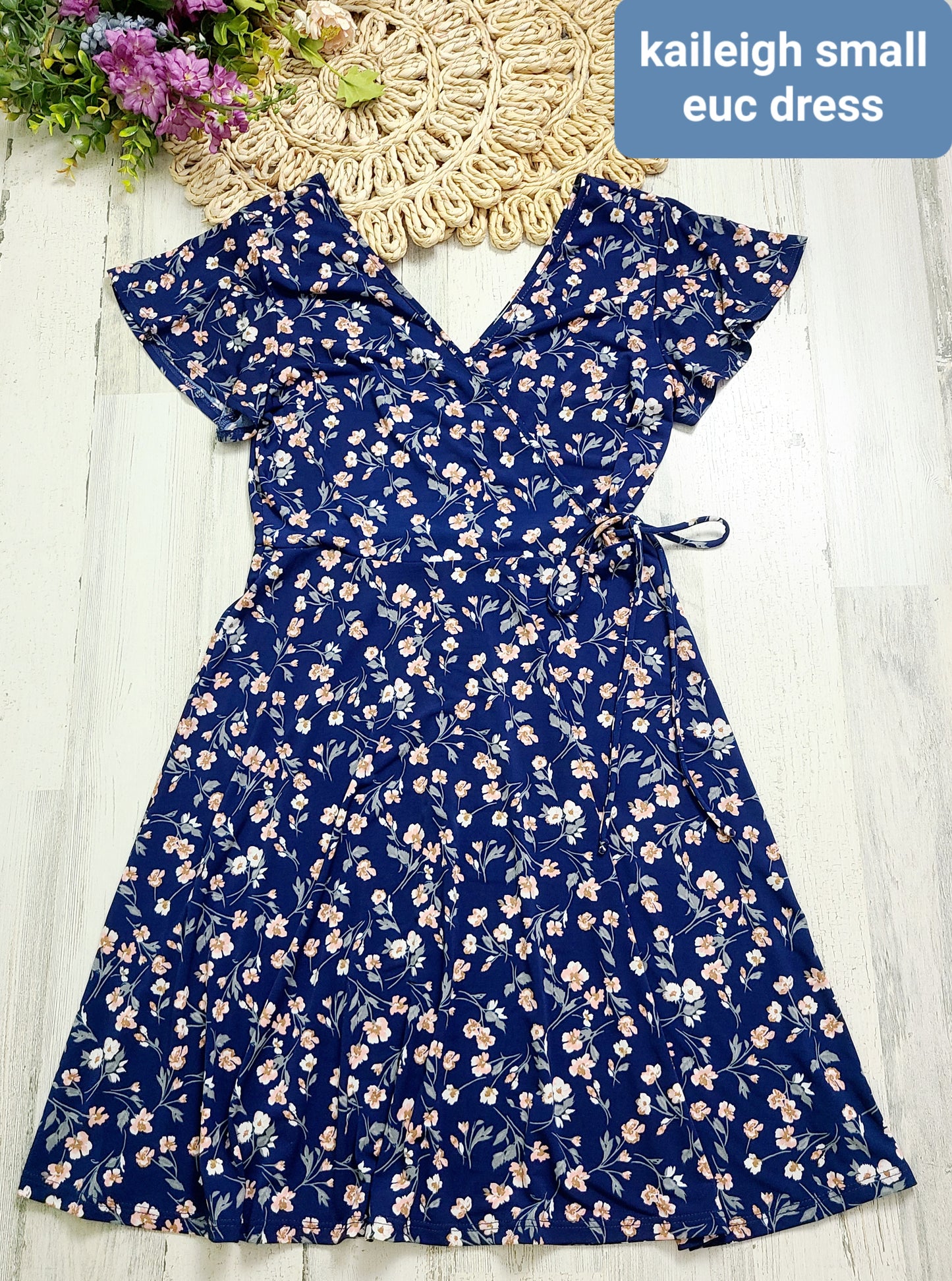 wrap dress navy floral kaileigh