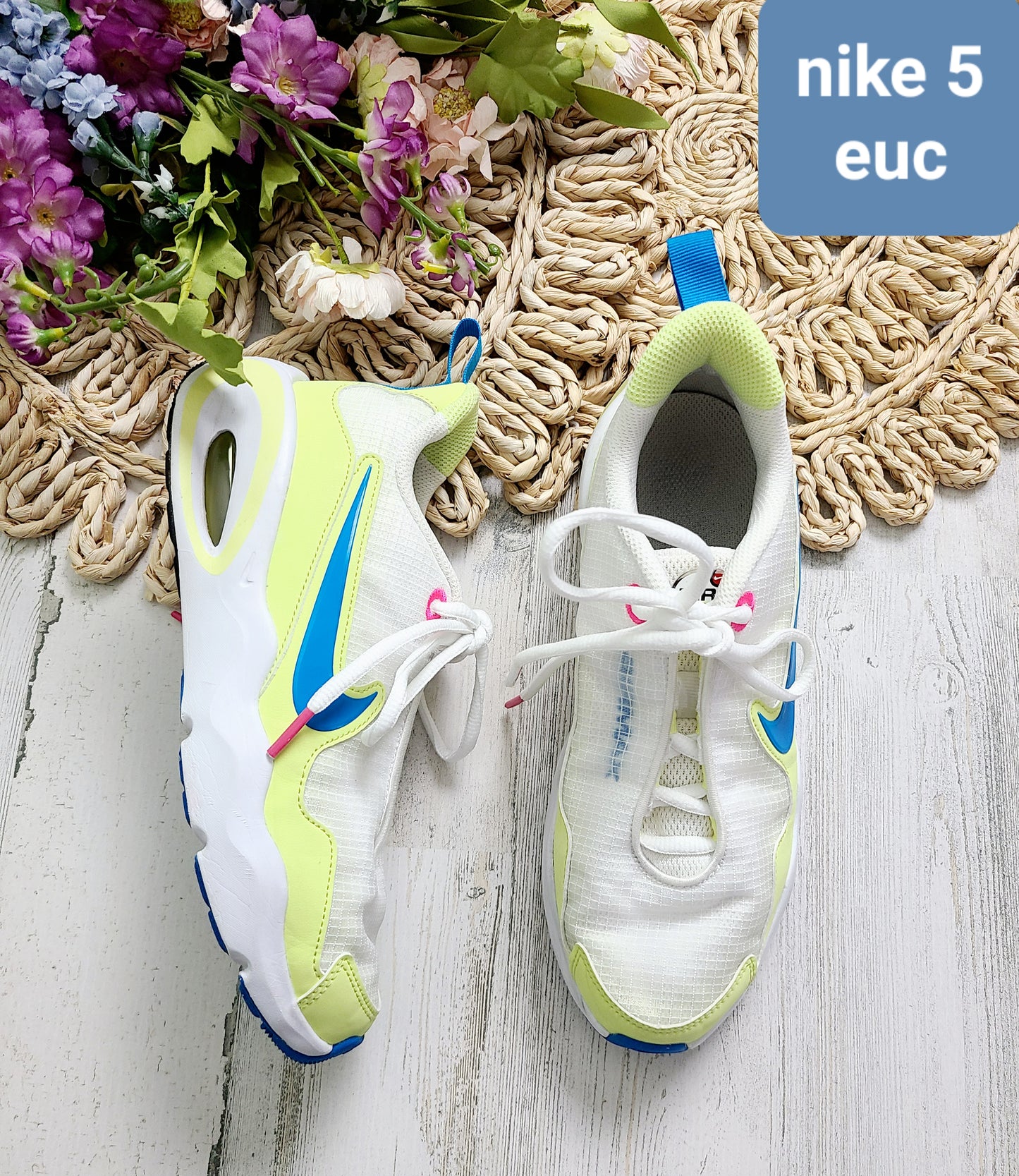 yellow blue nike youth shoes