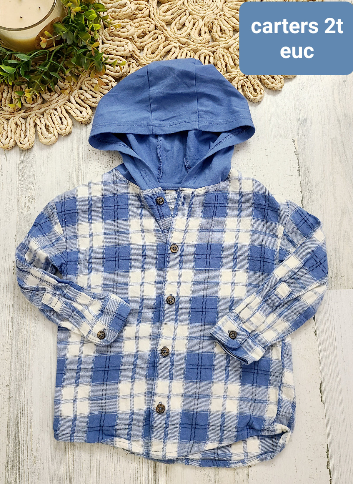 blue plaid with hood carters