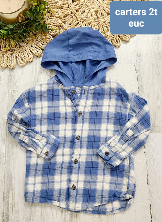 blue plaid with hood carters