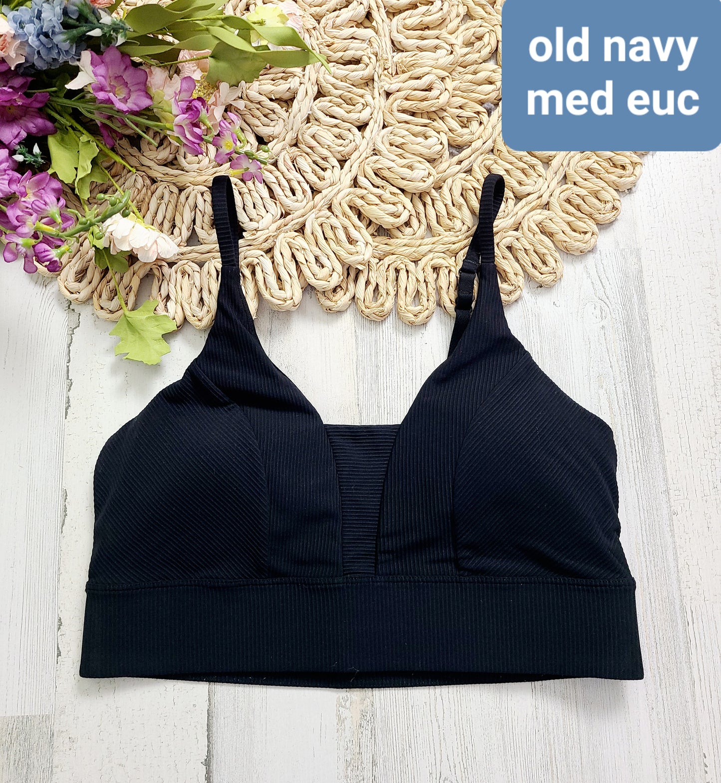 old navy black active bra med