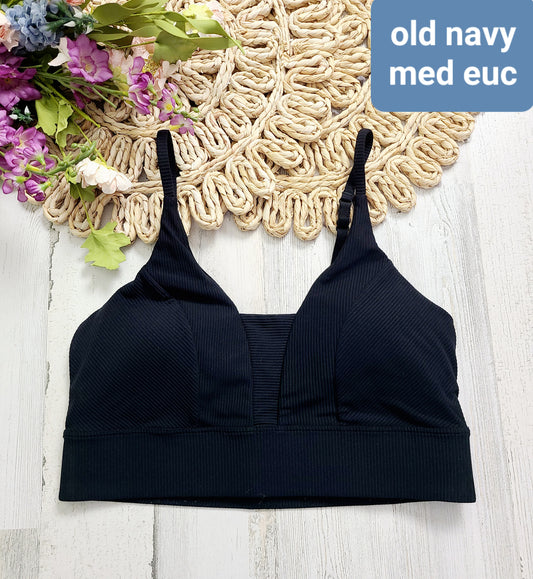 old navy black active bra med