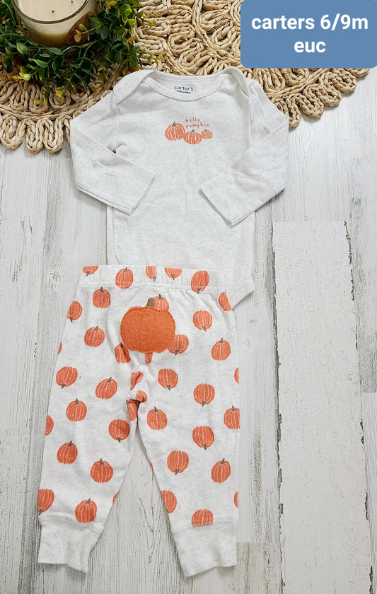 carters pumpkin outfit 6/9m