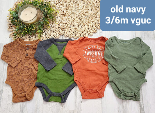 orange green old navy onesies