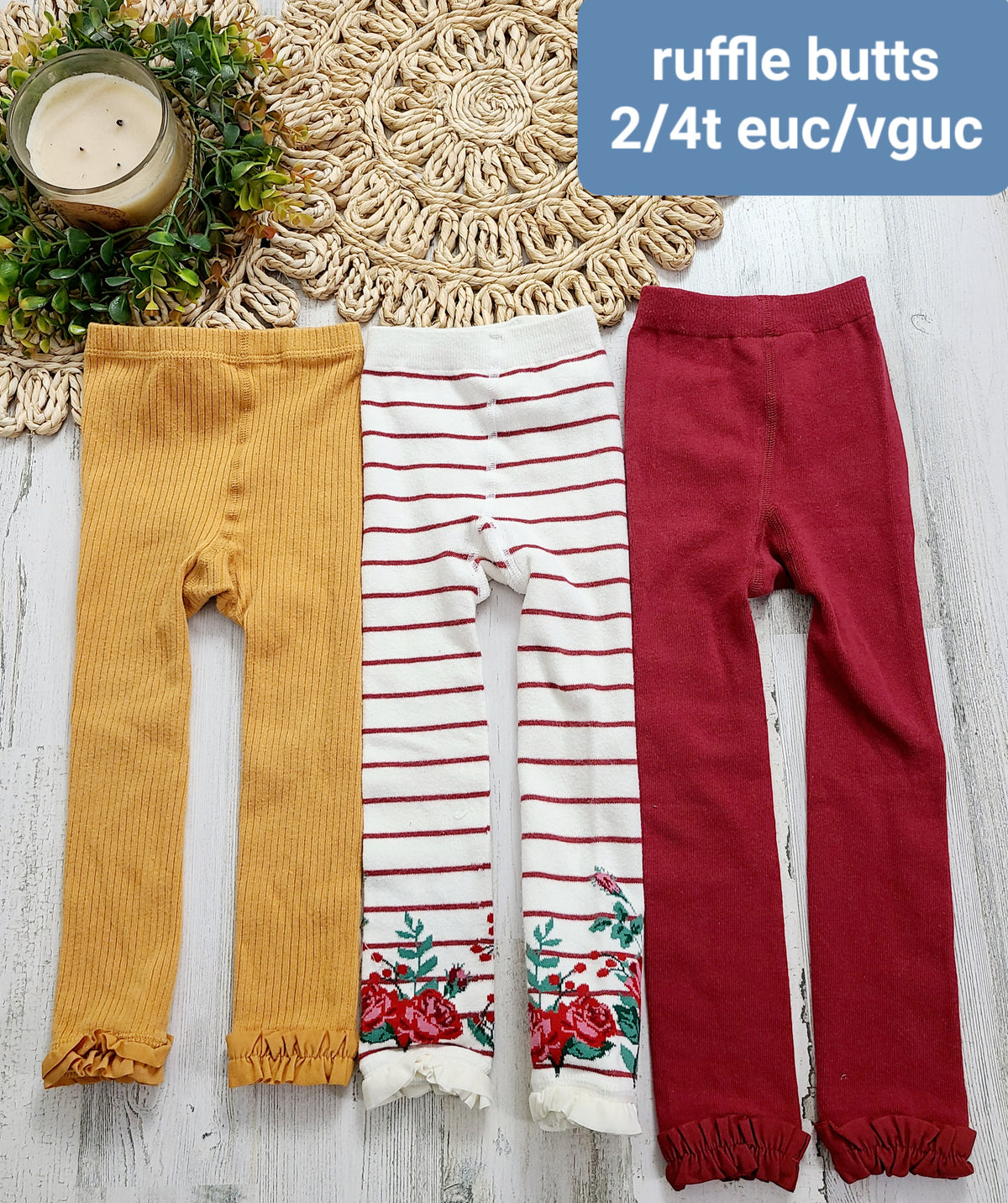 mustard and maroon tights ruffle butts