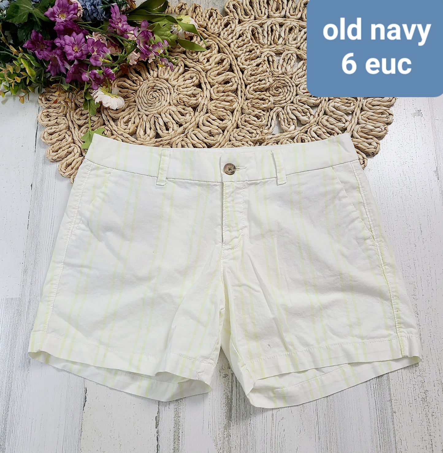 light yellow stripe shorts old navy