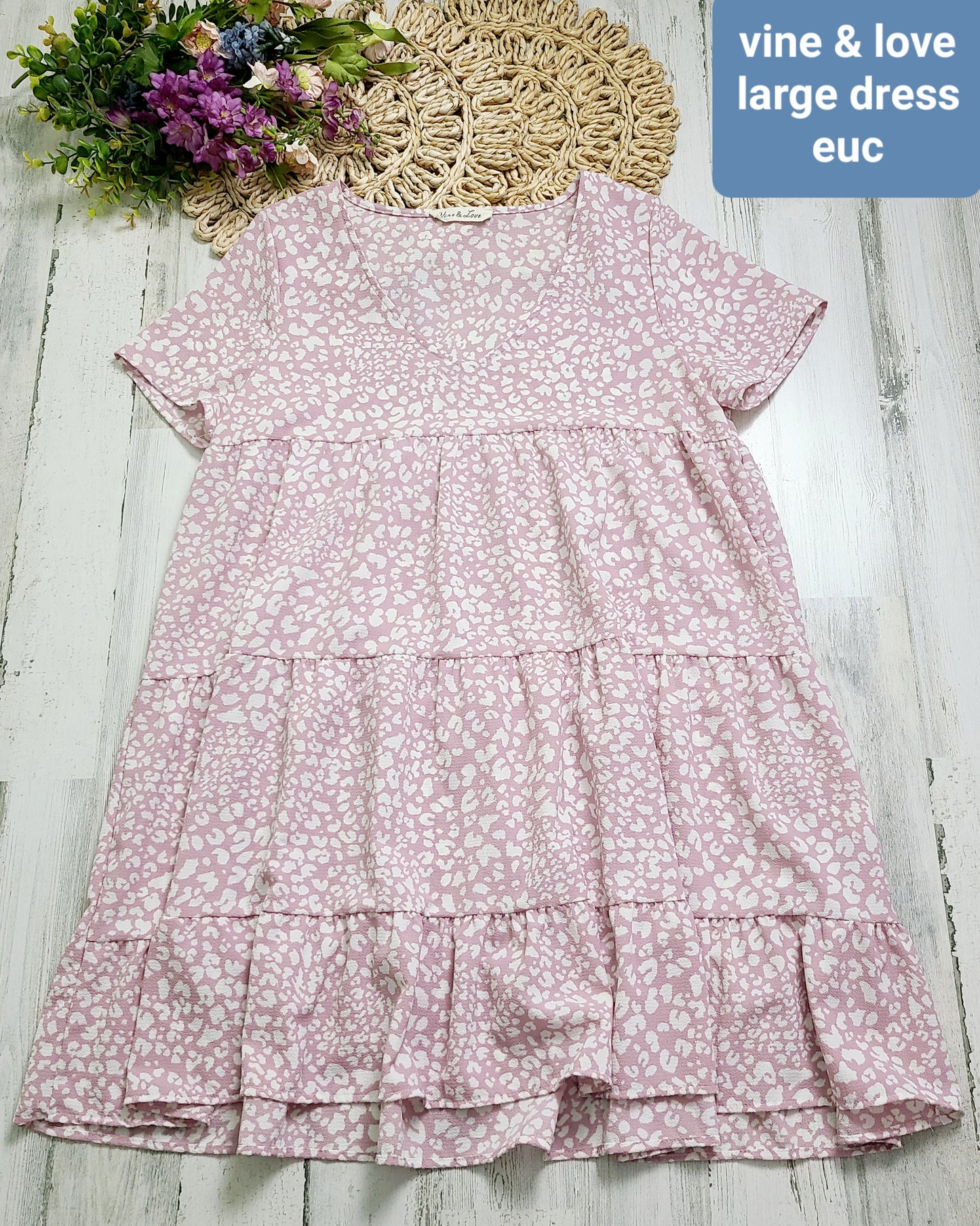 vine & love pink leopard dress