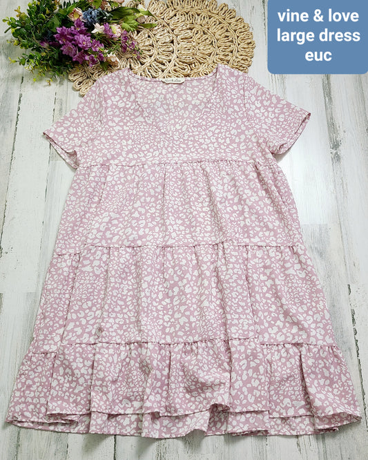 vine & love pink leopard dress