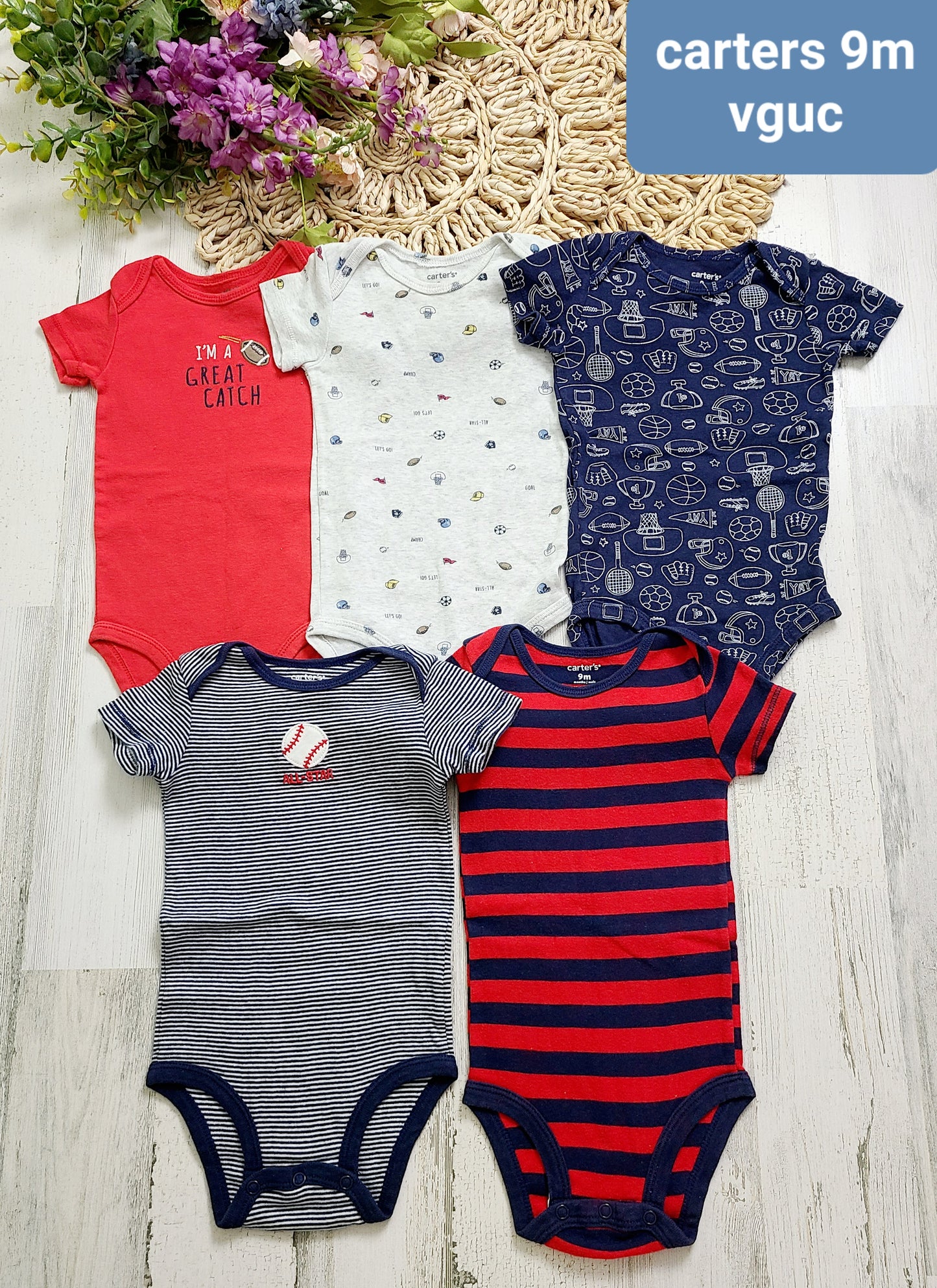 red and navy onesie bundle carters