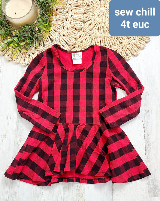 red and black checkered sew chill top