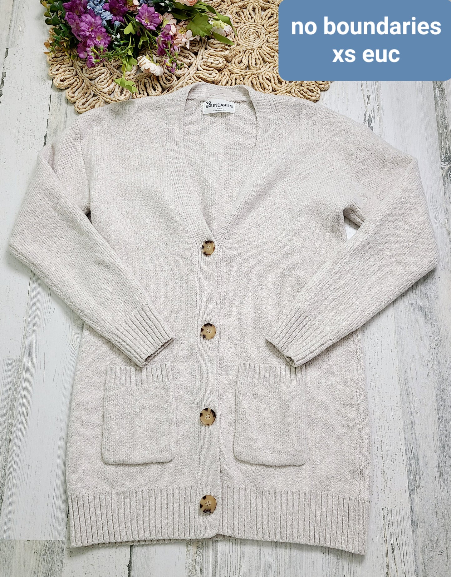 no boundaries ivory cardigan xs