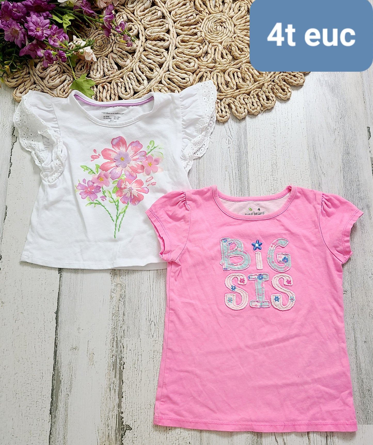 big sis and flower tee