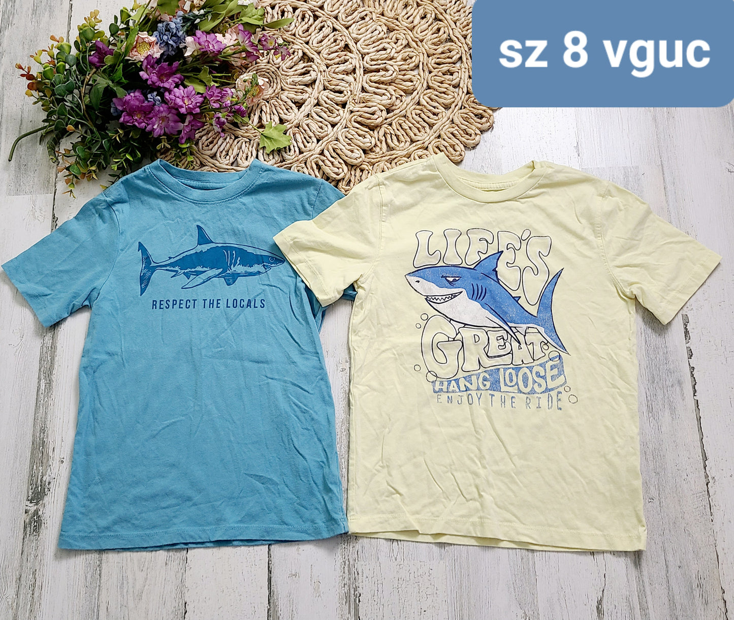 sharks blue and yellow tees