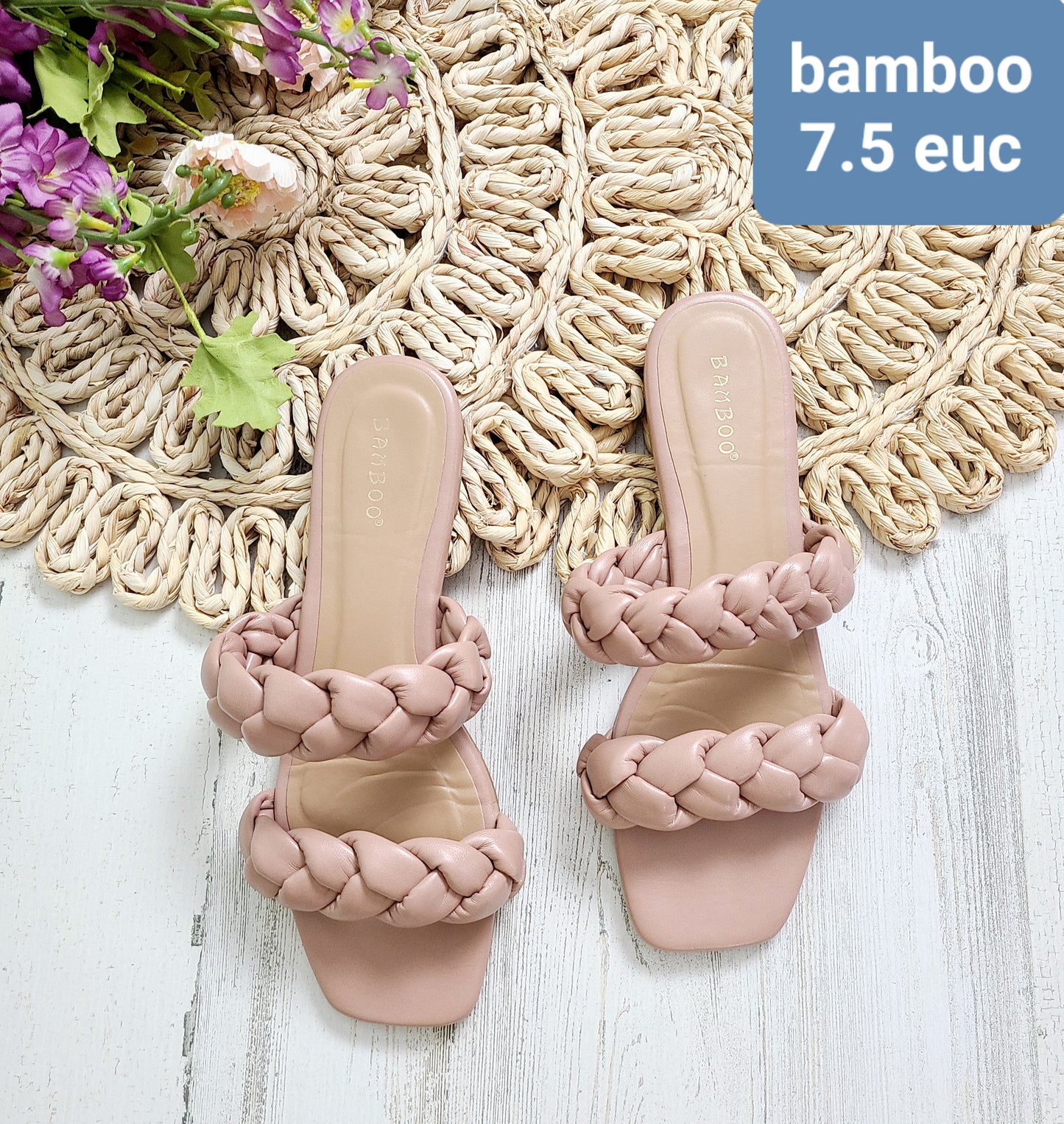 bamboo braided strap sandals