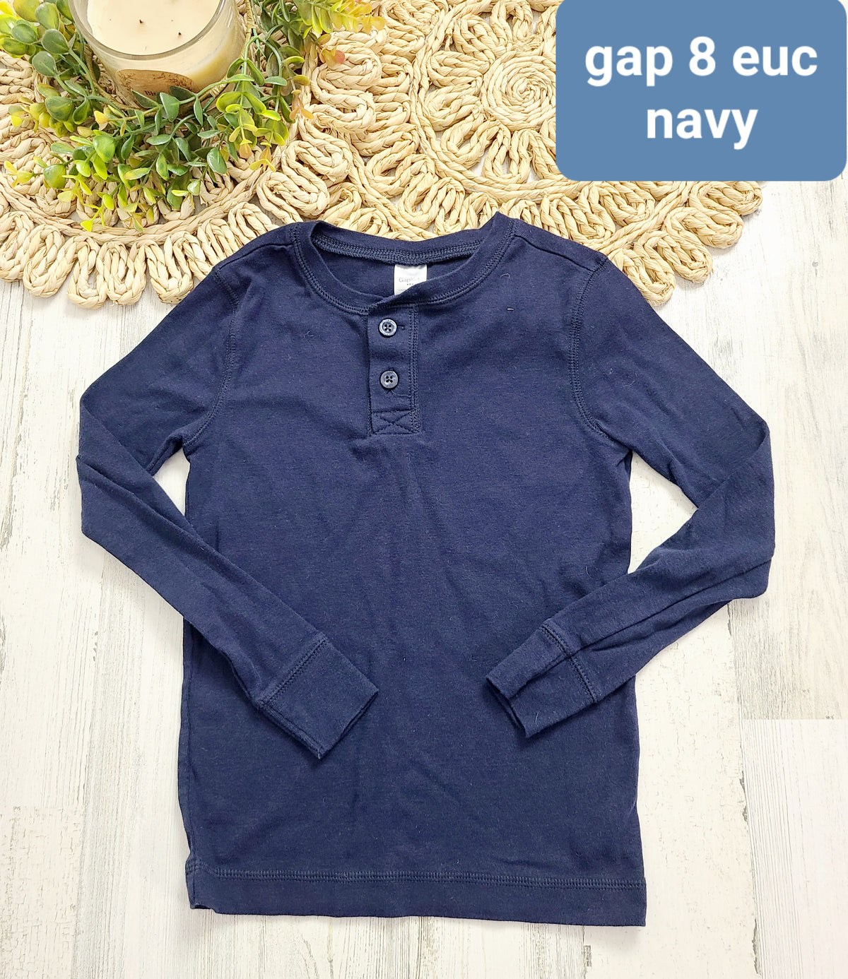 navy henley gap 8y